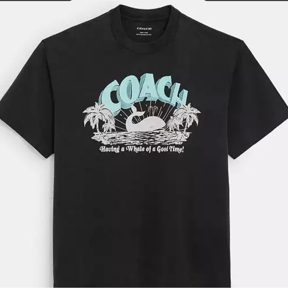 Coach Black Whale Graphic Men's T-Shirt XXXL